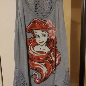 Little Mermaid grey flowy tank top